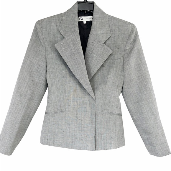 Zara Tailored Gray Blazer EUC Structured Fit Size XS - Picture 2 of 13